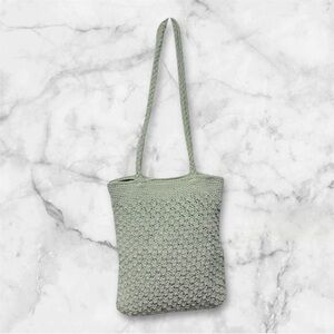 Bohemian Beachy Mint green sea foam rope crochet shoulder bag Small purse